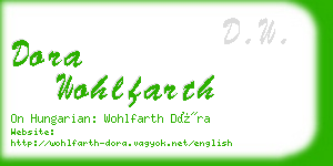 dora wohlfarth business card